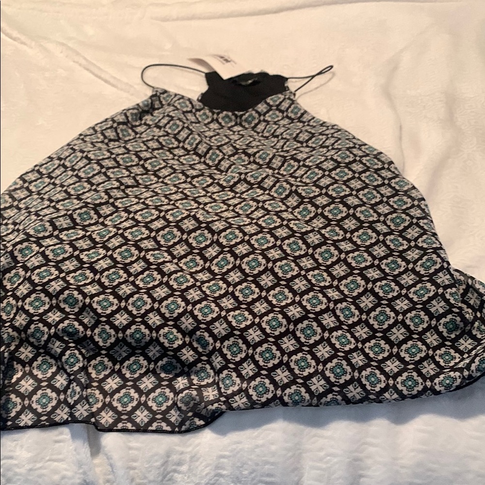 Stylish Black and White Patterned Women's Top